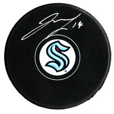 Jared McCann autographed signed puck NHL Seattle Krakens JSA COA