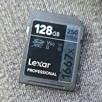 Lexar Professional 1667x SDXC 128GB UHS-II V60 U3 250MB/s Memory Card