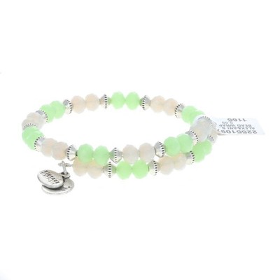 New ALEX AND ANI Wrap Bracelet - Sentiment Green White Quartz Vintage 66