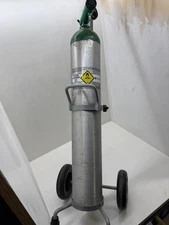EMPTY Oxygen Tank with Regulator & Rolling Cart – NO GAS This listing is for an