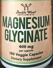 4x Magnesium glycinate Bottles 400mg 180 capsules Each Exp: 4/2027
