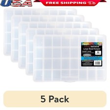 Large Clear Bead Storage Box 32 Compartments Craft Organizer Durable Plastic New