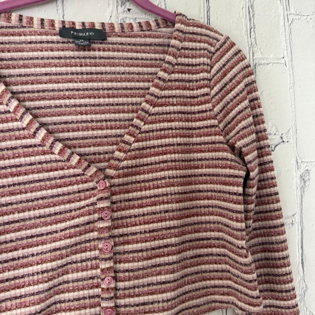 Primark Striped Cropped button-down Cardigan - image 3