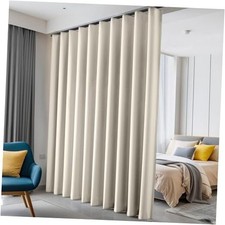 Room Divider Curtains Blackout Ceiling Track 100"W x 84"L Pack of 1 Beige