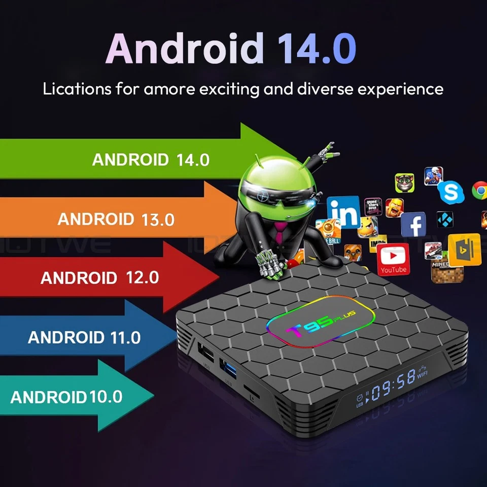 IOTWE 2025 New Android 14.0 TV BOX 64 GB Smart TV BOX Quad Core 8K Stream Player - Image 4 of 4