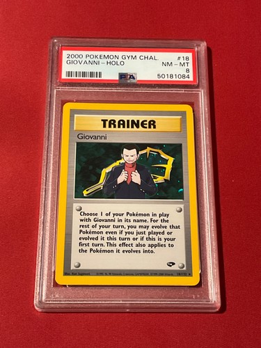 2000 Pokemon Gym Challenge 18 Giovanni Holo 1st Edition PSA 8 Near Mint Nm