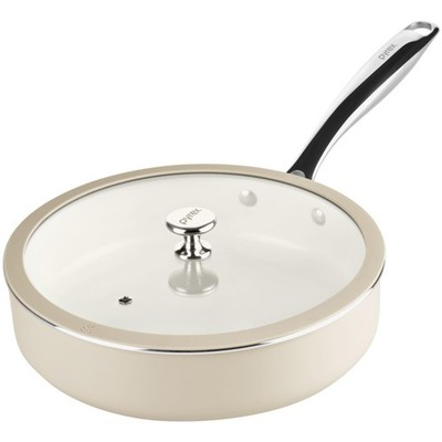 Pyrex 10.8-Inch Deep Fry Pan Ceramic Cookware with Lid and Handles | Healthy ...
