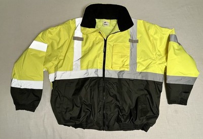 SafeGear Size 2XL Reflective Hooded Bomber Jacket Class III High Visibility
