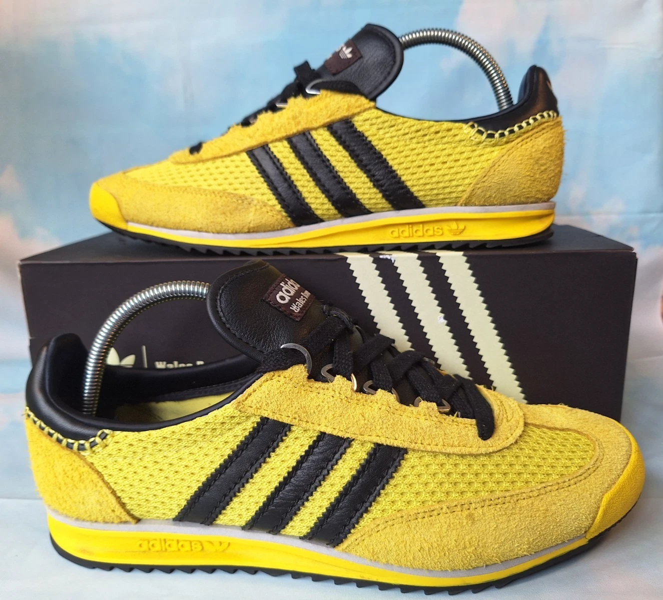 ADIDAS ORIGINALS WALES BONNER SL 76 SCARPE DA GINNASTICA GIALLE SCAMOSCIATE E MESH NERE TAGLIA 10
