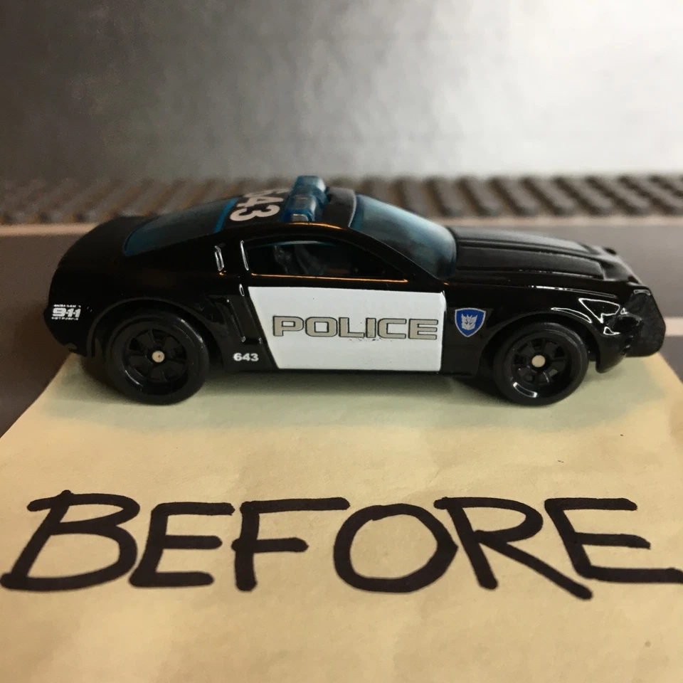 Hot Wheels TRANSFORMERS BARRICADE Ford Mustang GT Police CUSTOM Wheel Swap Loose - Image 2 of 4