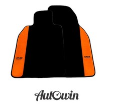 Fußmatten für Porsche 987 Cayman (2009-2012) mit orangefarbener Alcantara