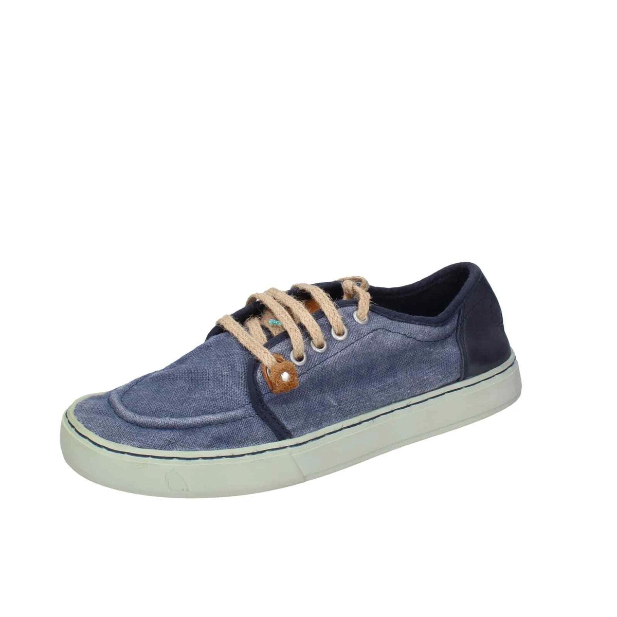 Men s Shoes SATORISAN 41 Eu Sneakers Blue Canvas Leather BC973 41