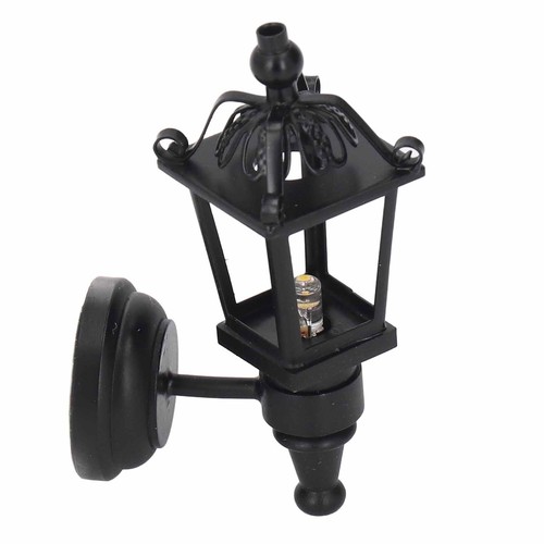 Puppenhaus Wandlampe schwarz Simulation Miniatur LED Wandleuchte Dol NY9 Maßstab 1:12 - Bild 17 von 22