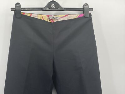 【関税&送料込】Pucci Trousers Black Vintage EMILIO PUCCI Italy Black Cotton Blend Side Zip Pants