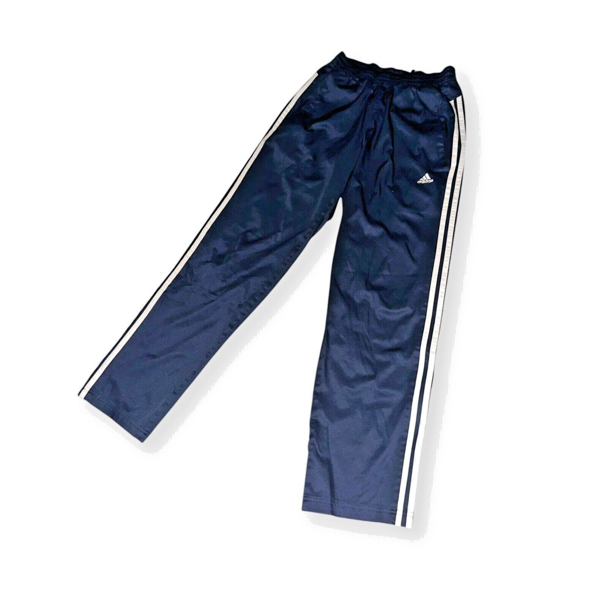 Adidas 90s Rare Vintage Nylon Glanz Soccer Pants Navy Blue Small