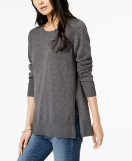 Download Maison Jules Women's Crew-Neck Steel Grey Heather Sweater ...