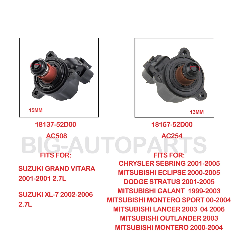 18157-52D00 Idle Air Control IAC Valve For 00-05 Mitsubishi Eclipse 3.0 MD628174 - Image 2 of 4