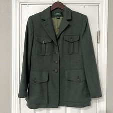 Lauren Ralph Lauren Women s Equestrian Wool Tweed Blazer Size 6 Green