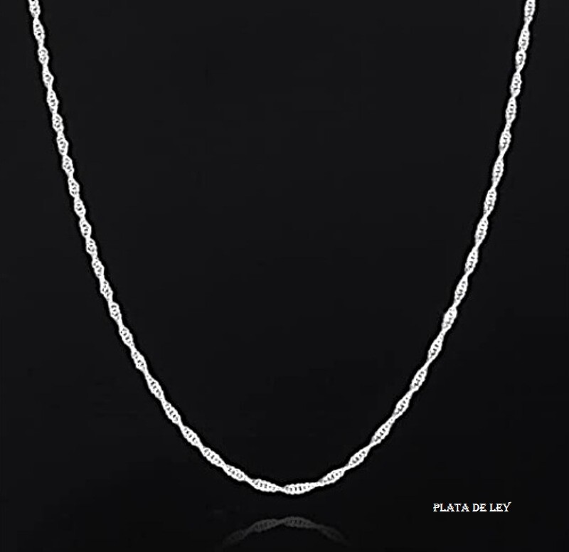 CADENA de PLATA de ley 925 a 50 cm. Modelo Singapur CALIDAD Y PRECIO y estuche