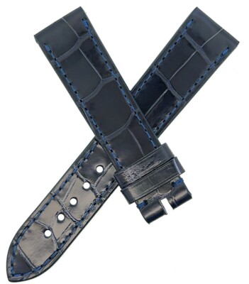 Chopard 18mm x 16mm Navy Blue Alligator Women's Watch Band Strap 105/70