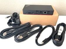 Lenovo ThinkPad 40AS USB-C Docking Station Gen 2 40AS0090US HDMI 2 DP Cables