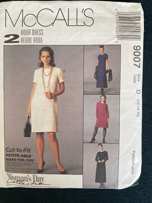 McCalls 9007 NEW Classic Dress Make In 2 Hours Size 12-16