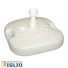 Base per Ombrellone in Plastica cm. 45X45 Bianco per Mare Giardino Terrazzo Casa