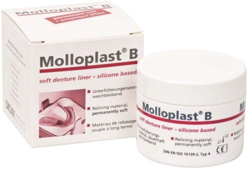MOLLOPLAST® B 45gr PERMANENT SOFT RELINING DENTAL MATERIAL. - Imagen 1 de 1