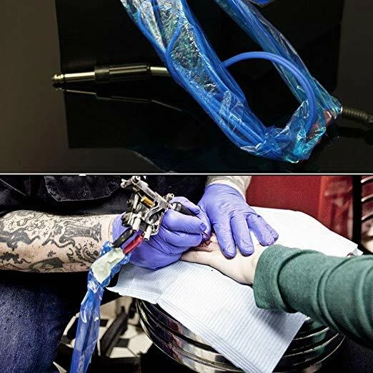 New 100Pcs Tattoo Machine Bags Clip Cord Sleeves Disposable Plastic Cover Bags image 7