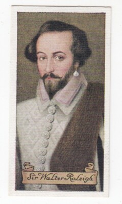 ENGLAND: 1935 Trade Card of SIR WALTER RALEIGH 100 Greatest Britons