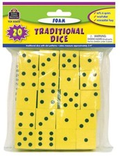 Traditional Foam Dice, Grades K-4, 20/Pack