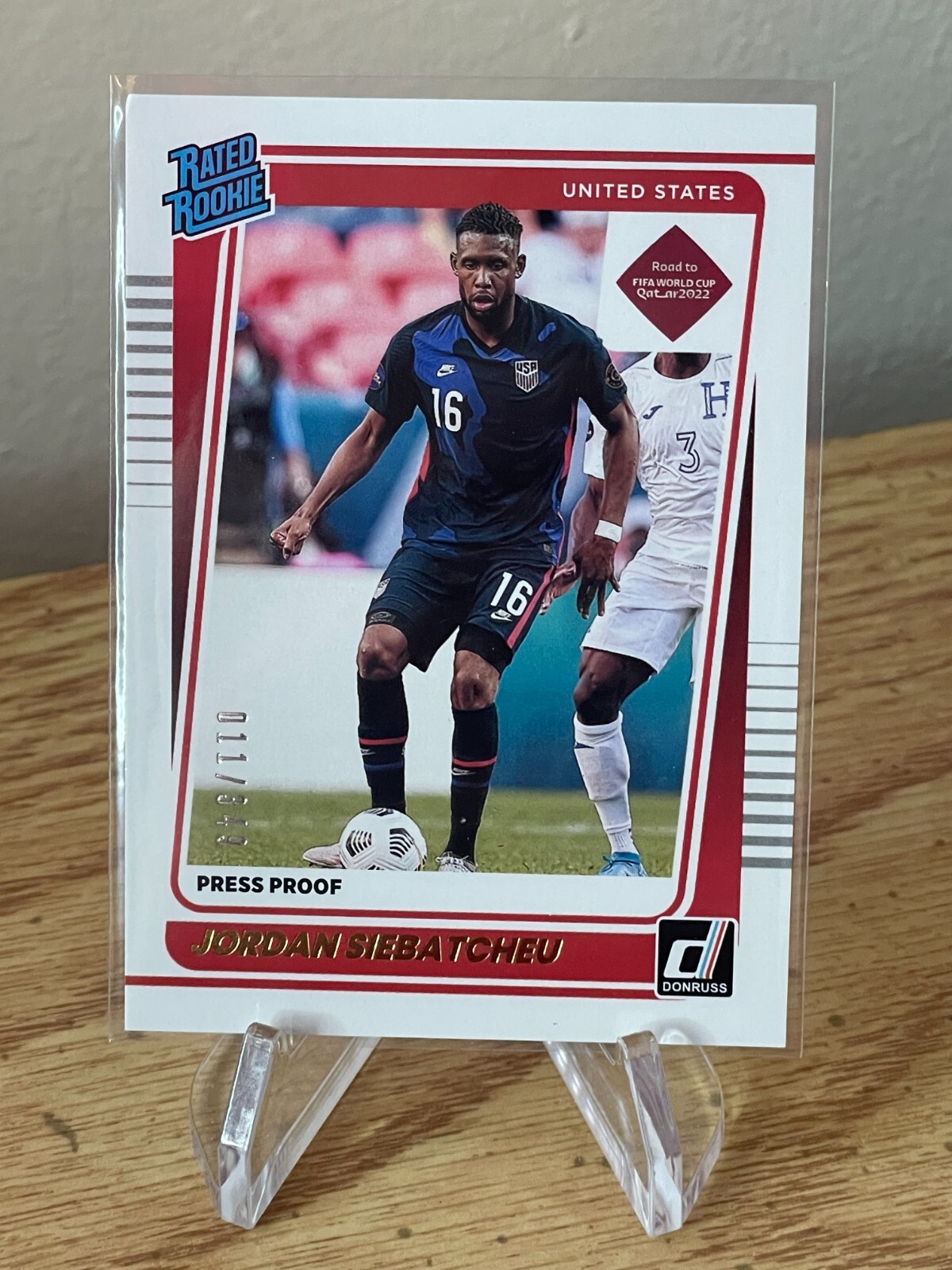 Jordan Siebatcheu Pefok /349 GOLD Press Proof 2021-22 Donruss RC RATED ROOKIE