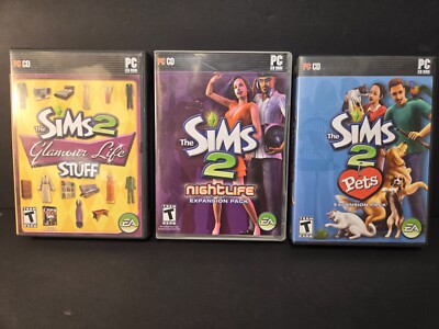 The Sims 2: Pets & Nightlife EPs, Glamour Life SP for WINDOWS XP/98 *Untested!*