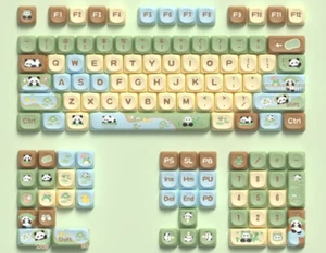 120 pcs Panda Paradise MOA Captures-clés PBT Capuchons pour clavier mécanique