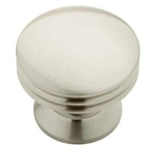  12 Pack 1-1/8" Solid Brass Wide Base Knob Satin Nickel