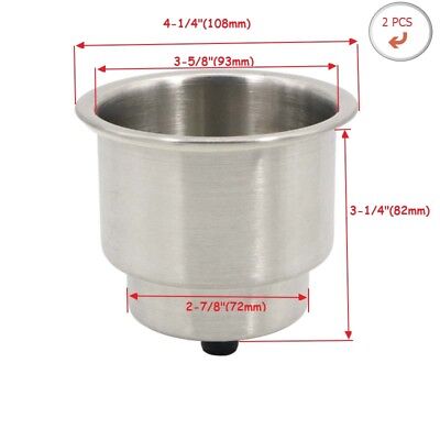 2 PCS Stainless Steel Cup Drinking Holder Marine Boat RV Camper Car Newly