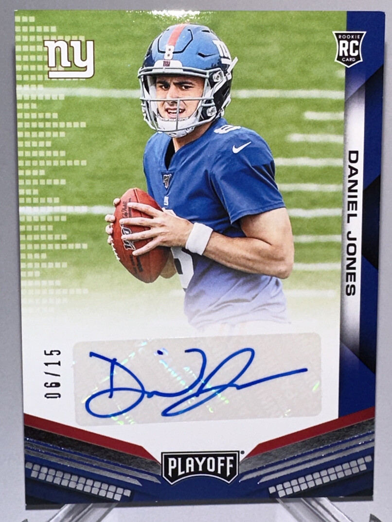 Daniel Jones Playbook Rookie Card Auto /15 RARE! 🔥 RC