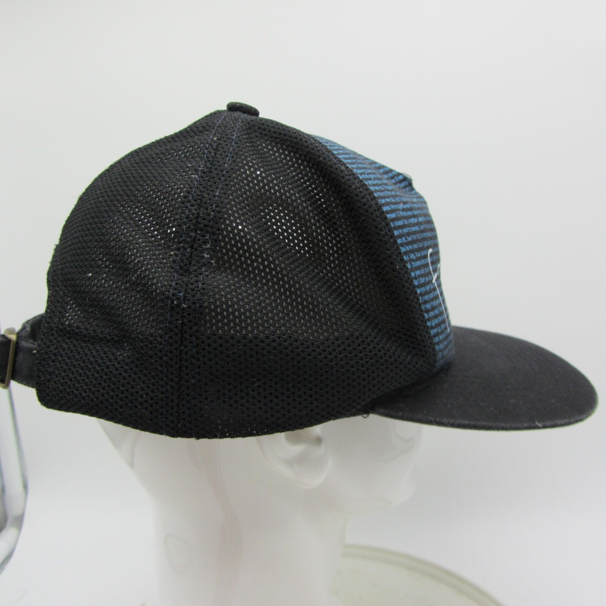 Far Hat Cap Black White Blue Spell Out Lyrics Poem Mesh Strap Back Made USA View 6