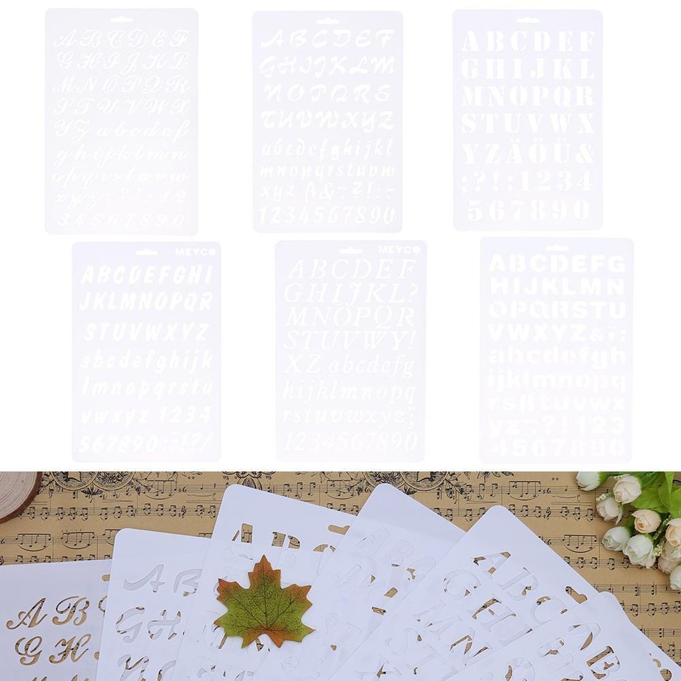 Lettering Stencil Letter Alphabet Stencils Painting Paper Craft Number