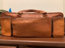 Genuine Natural Leather Knife Culinary Bag Carry Storage Chef Organiser Brown 