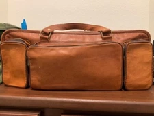 Genuine Natural Leather Knife Culinary Bag Carry Storage Chef Organiser (Brown)