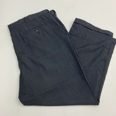 George Dress Pants Mens 42X29 Gray Pleated Front Straight Leg Cuffed Hem Career | eBay