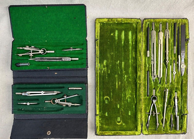 3x Vintage COMPASS DRAFTING TOOL SET ~ Germany ~ 2018 & 617 & Unbranded