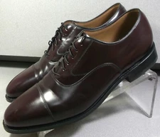 222985 PF50 MELTON MEN SHOE 9 M BURGUNDY LEATHER LACE UP BY JOHNSTON & MURPHY