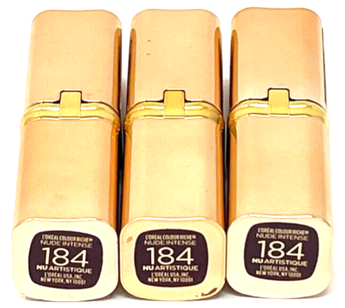 (3) Loreal Colour Riche Nude Intense Lipstick New 0.13 oz Ea 184 - Nu Artistique - Picture 3 of 3