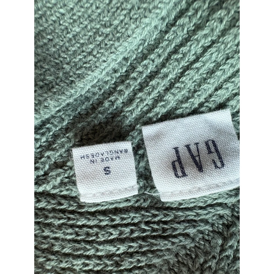 GAP Acanalado Cuello en V Clásico Old Money Camiseta sin Mangas Suéter Tejido Verde Salvia Talla Foto 4 de 4