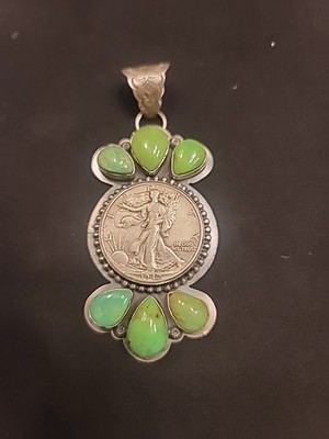 Native Liberty Coin Pixie Pendant Sterling Silver