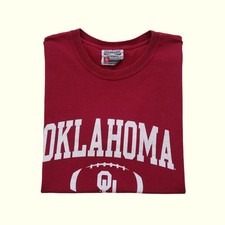 NCAA 90s RETRO GRAPHIC FOOTBALL OU SOONERS OKLAHOMA RED GRAPHIC T SHIRT SZ XL