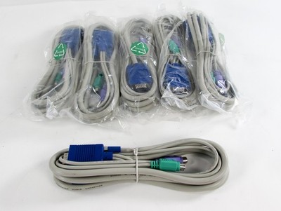 NEW Lot Of (6) Copartner Computer KVM VGA PS/2 Cable (E119932) AWM 2919 - 30V