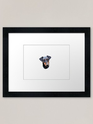 Dobermann mit Schlappohren gerahmt Ar gerahmt Wandbild Poster Leinwanddruck Bild